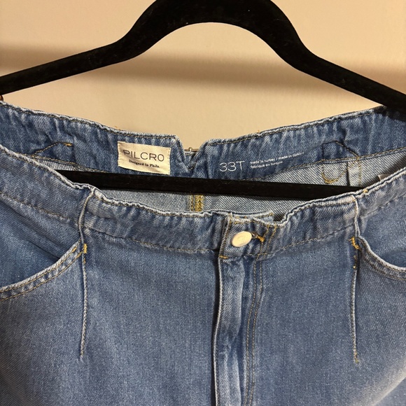 New Anthropologie Corset High Rise Baggy Culotte Jeans sz 33Tall Cropped Flared - Picture 14 of 15
